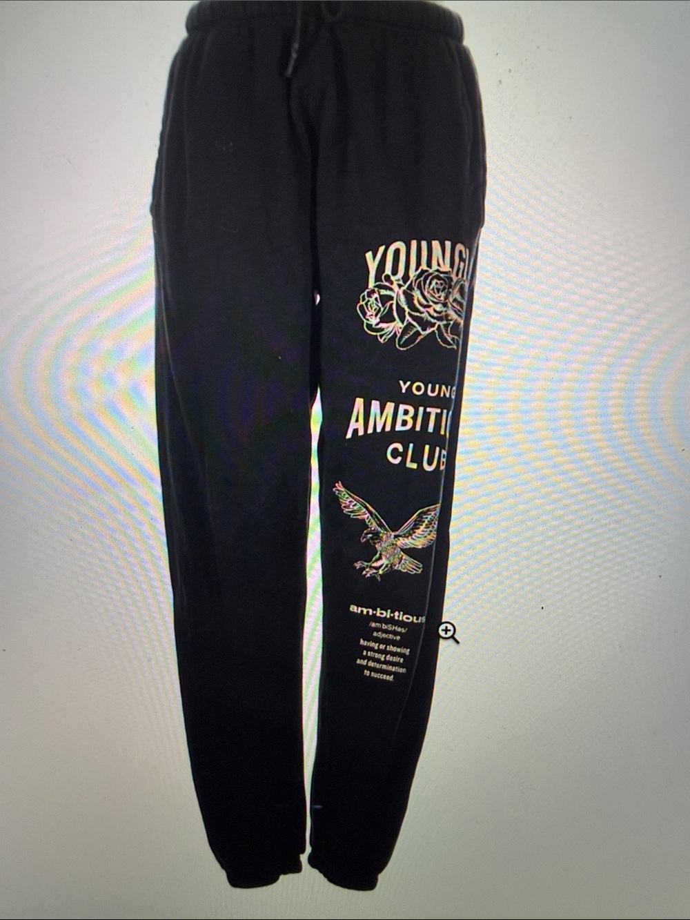 YoungLA Black Sweatpants with Cream Graphic Print - Picture 10 of 10